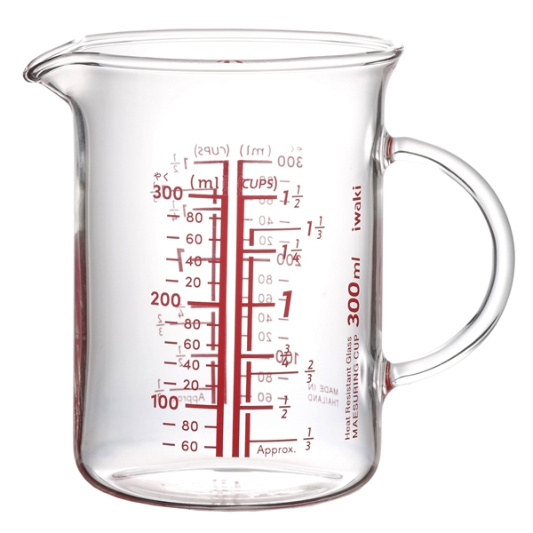 把手付メジャーカップ300ml(300ml（W12×D8.5×H11cm)): クックウェア┃【公式】iwaki Webショップ