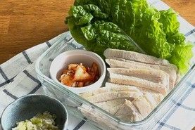 レンジで簡単蒸し鶏（ポッサム風）