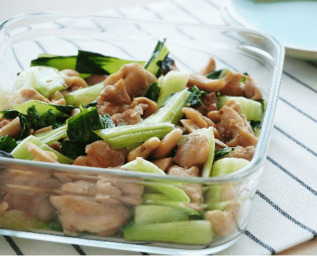 鶏肉とチンゲン菜のカシューナッツ炒め