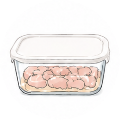 漬け込むと、食材が重なってしまう。